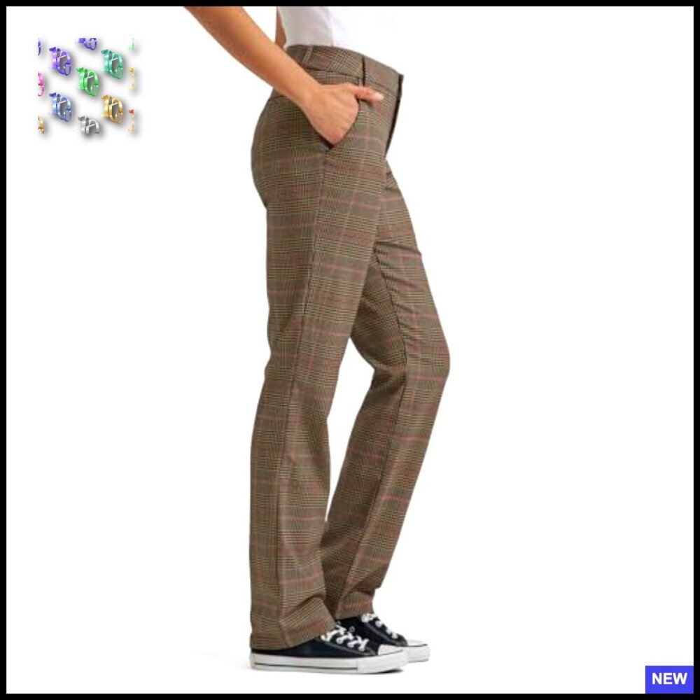 Relaxed Fit Straight Leg Pant Wrinkle Free Polyester Blend Casual Chic - Picture 3 of 5